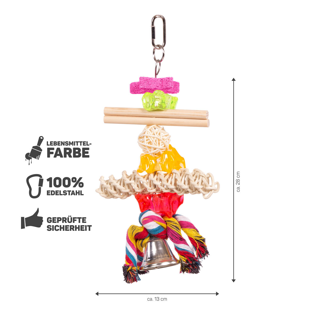 HappyBird Spielzeug HappyBird Papageienspielzeug Bone & Stone Kabob