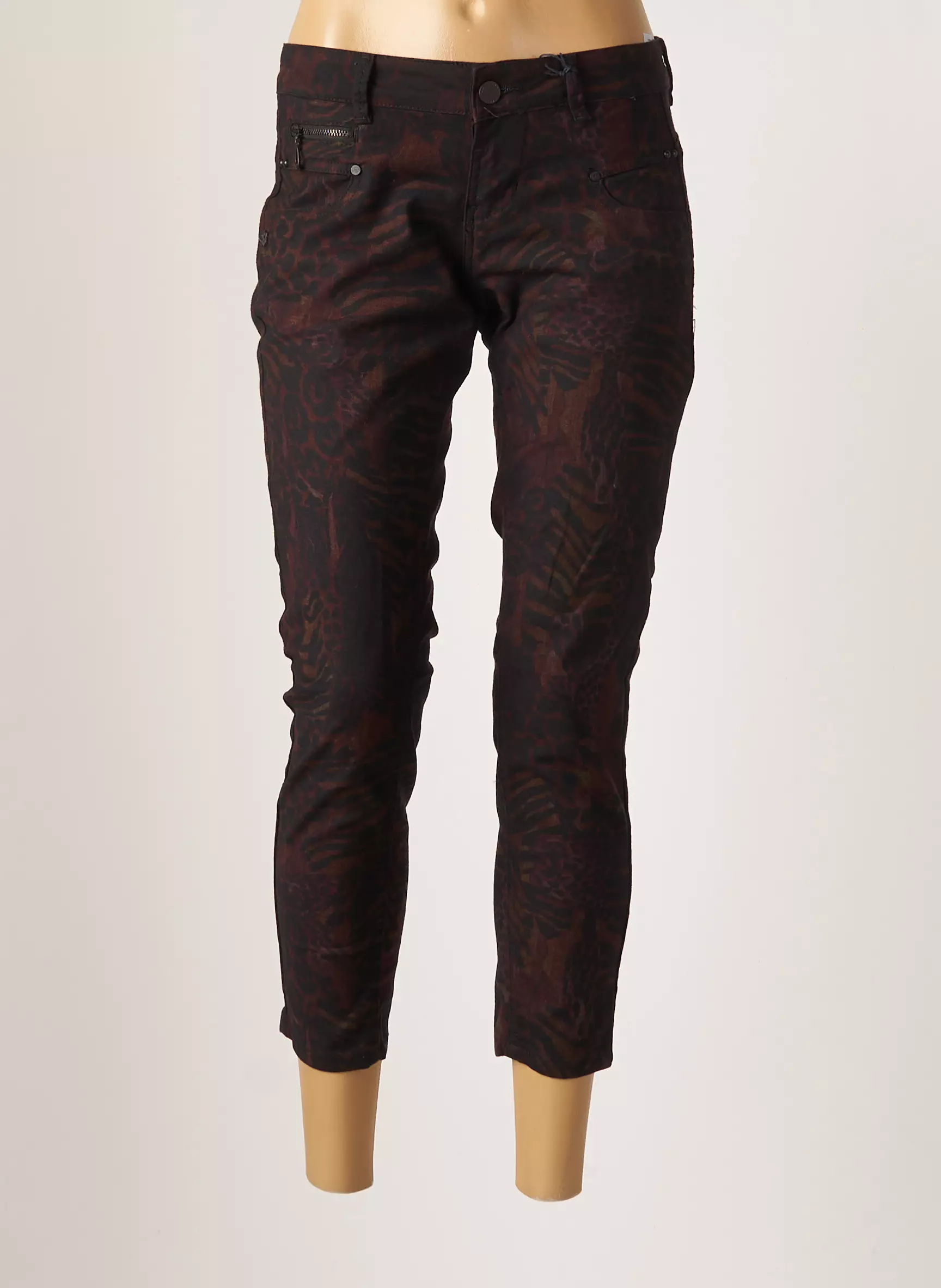 Freeman T Porter Pantalon7 8 Femme couleur marron
