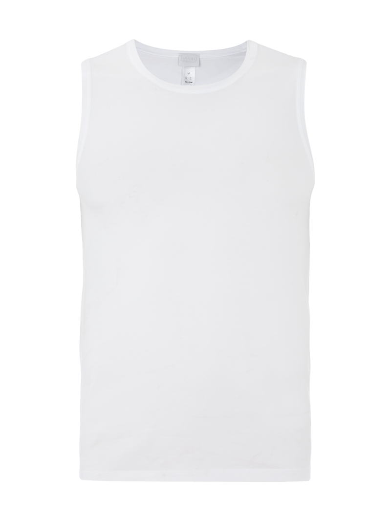 Tanktop aus Baumwolle mit Stretch-Anteil in weiß