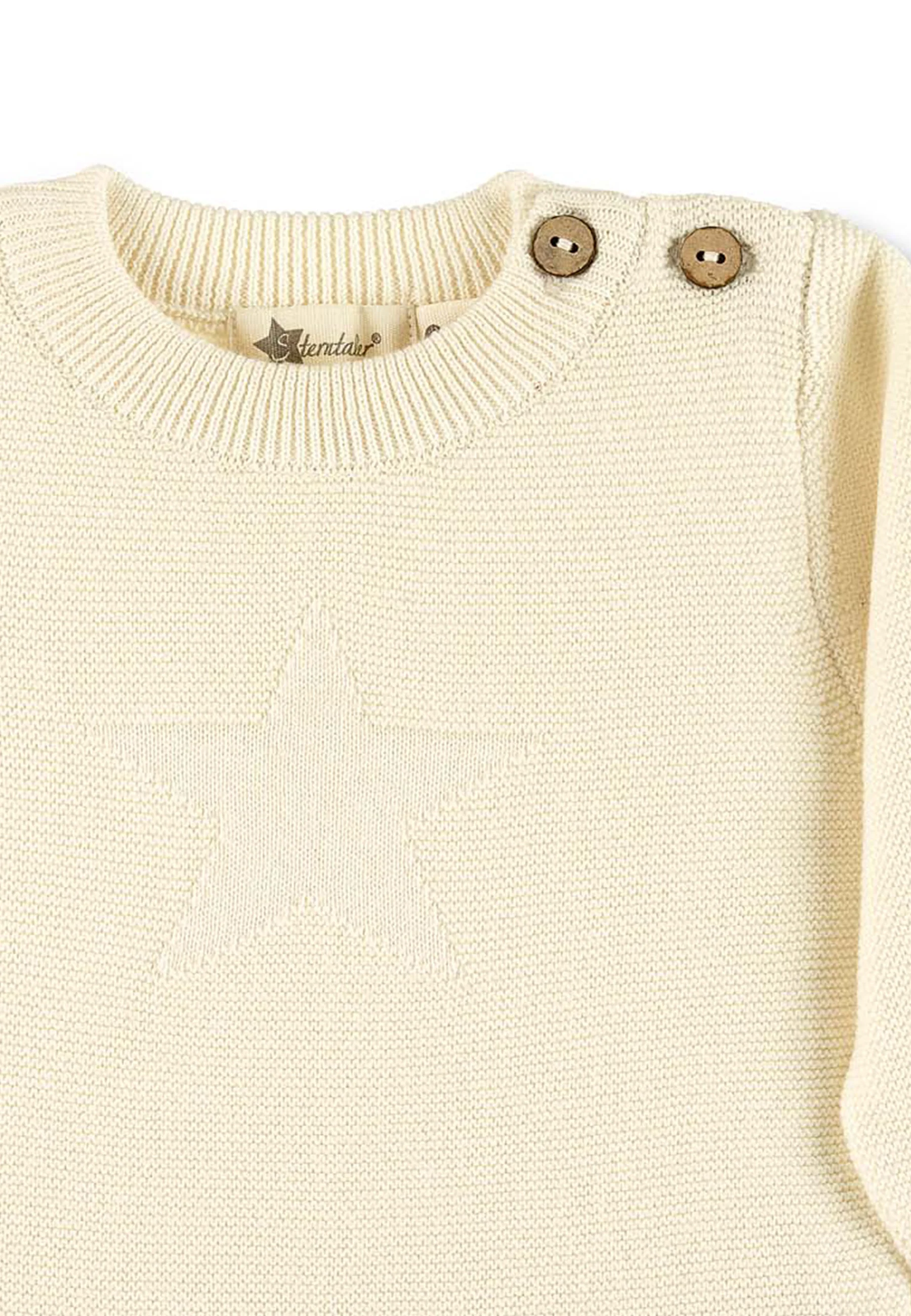 GOTS Strick-Pullover mit eingestricktem Stern