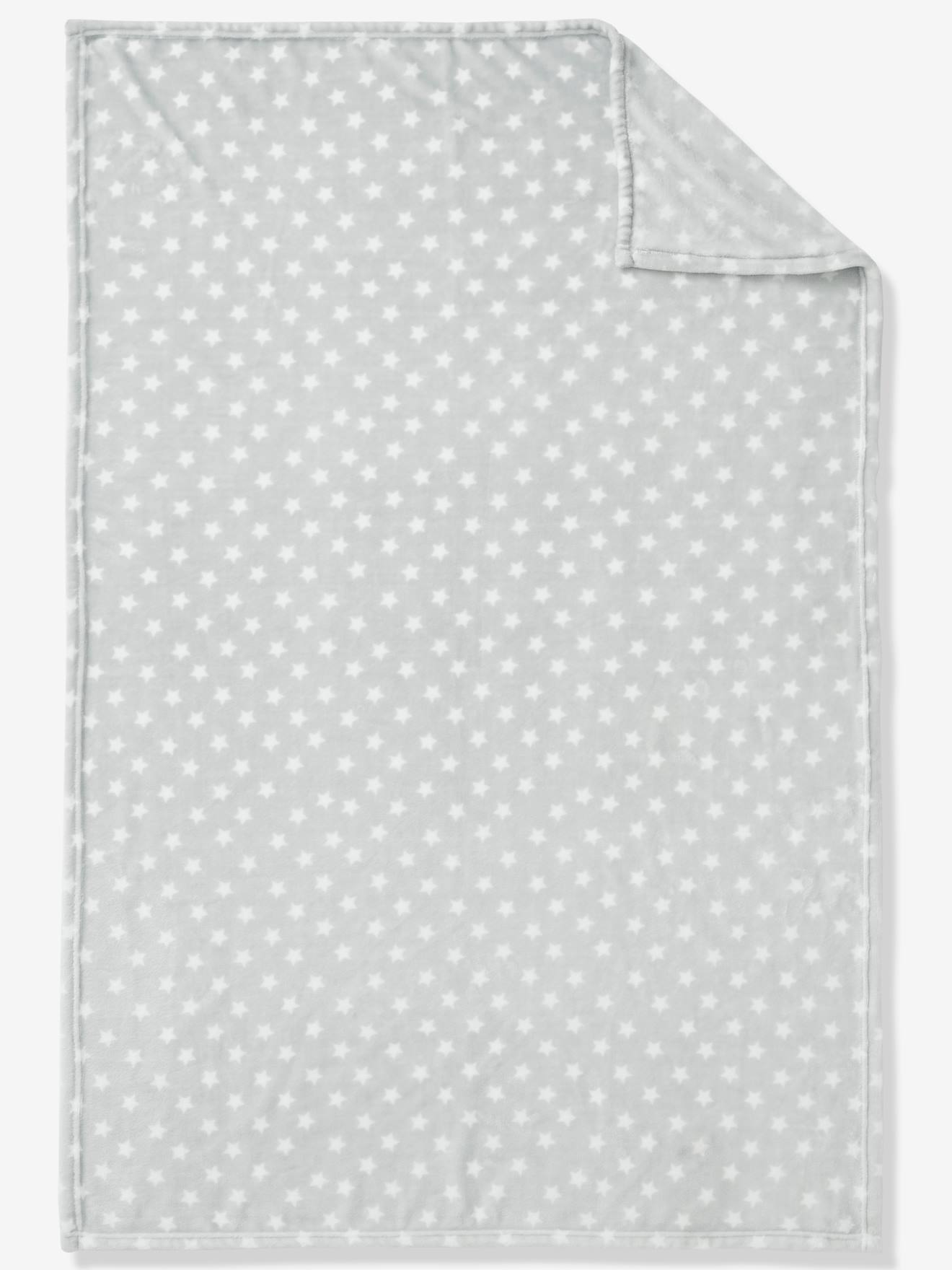Vertbaudet Kinder Kuscheldecke, Mikrofaser Oeko-Tex - hellgrau bedruckt