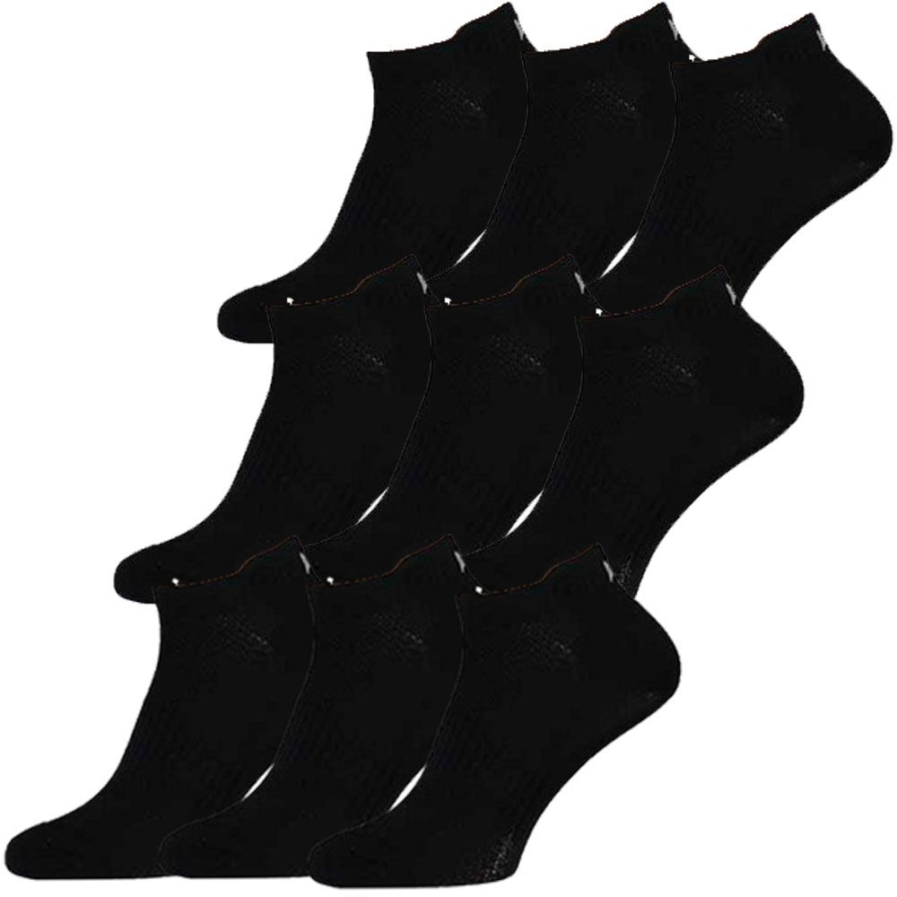 Xtreme 9 Paar schwarze Fitness-Sneakersocken