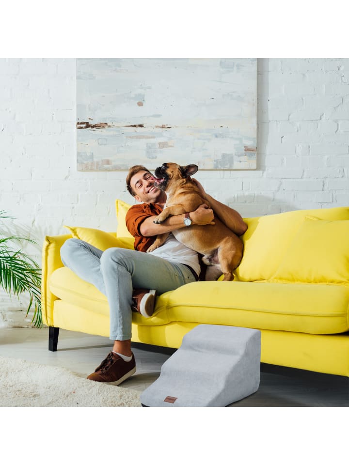 relaxdays Hundetreppe in Grau - (B)41 x (H)33 x (T)54 cm günstig kaufen onesize