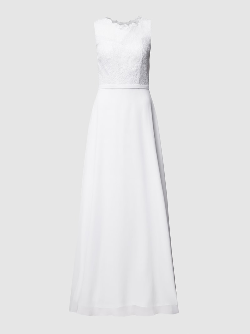 Brautkleid aus Spitze und Chiffon in offwhite