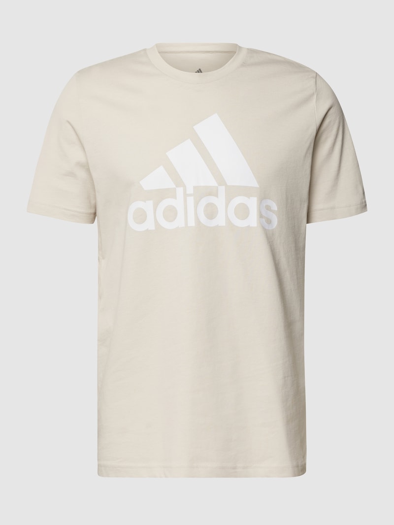 T-Shirt mit Label-Print in sand