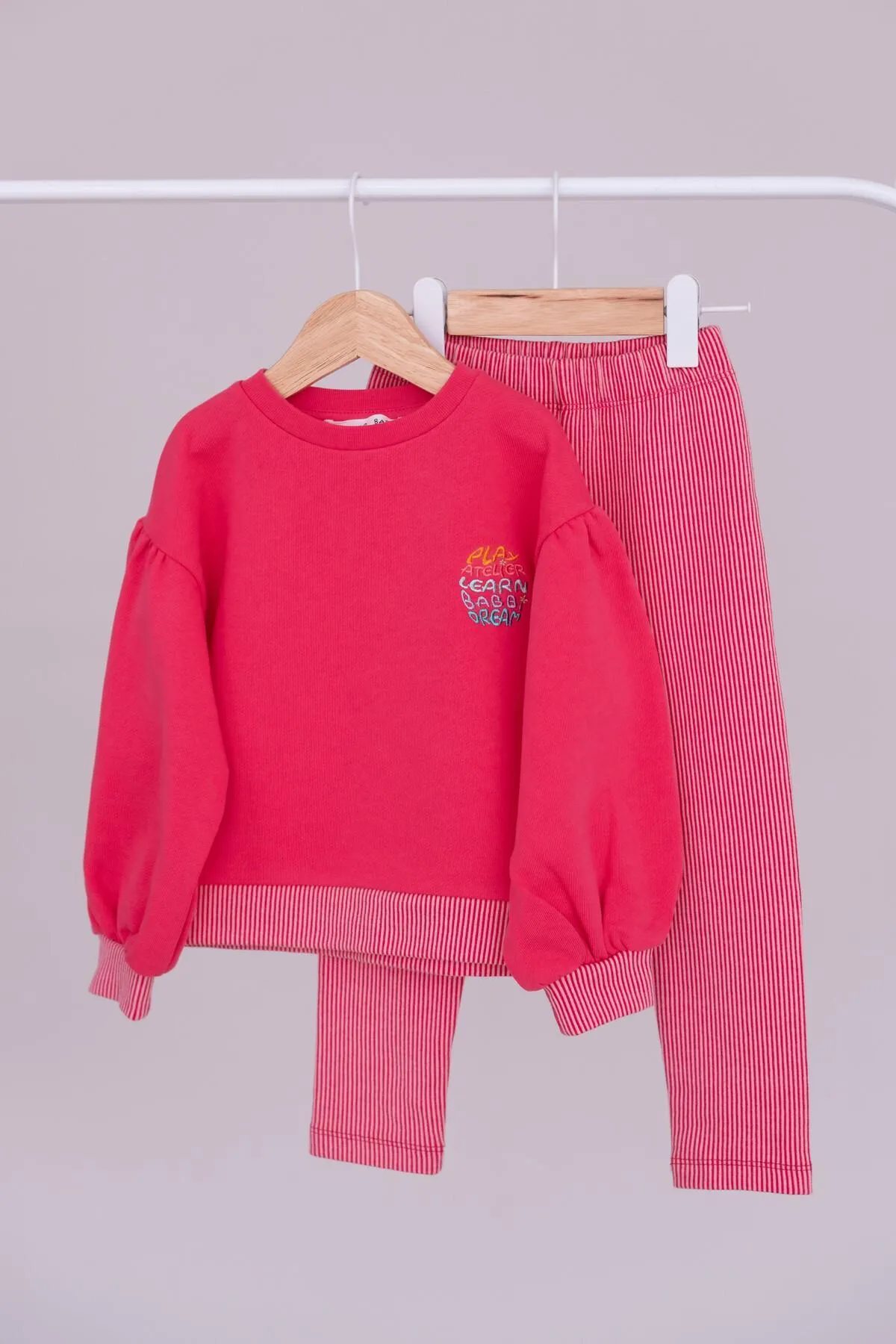 C&City  Langer Kinder-Trainingsanzug Rot/Rosa