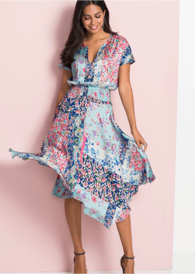 Zipfel-Kleid in Satinqualität