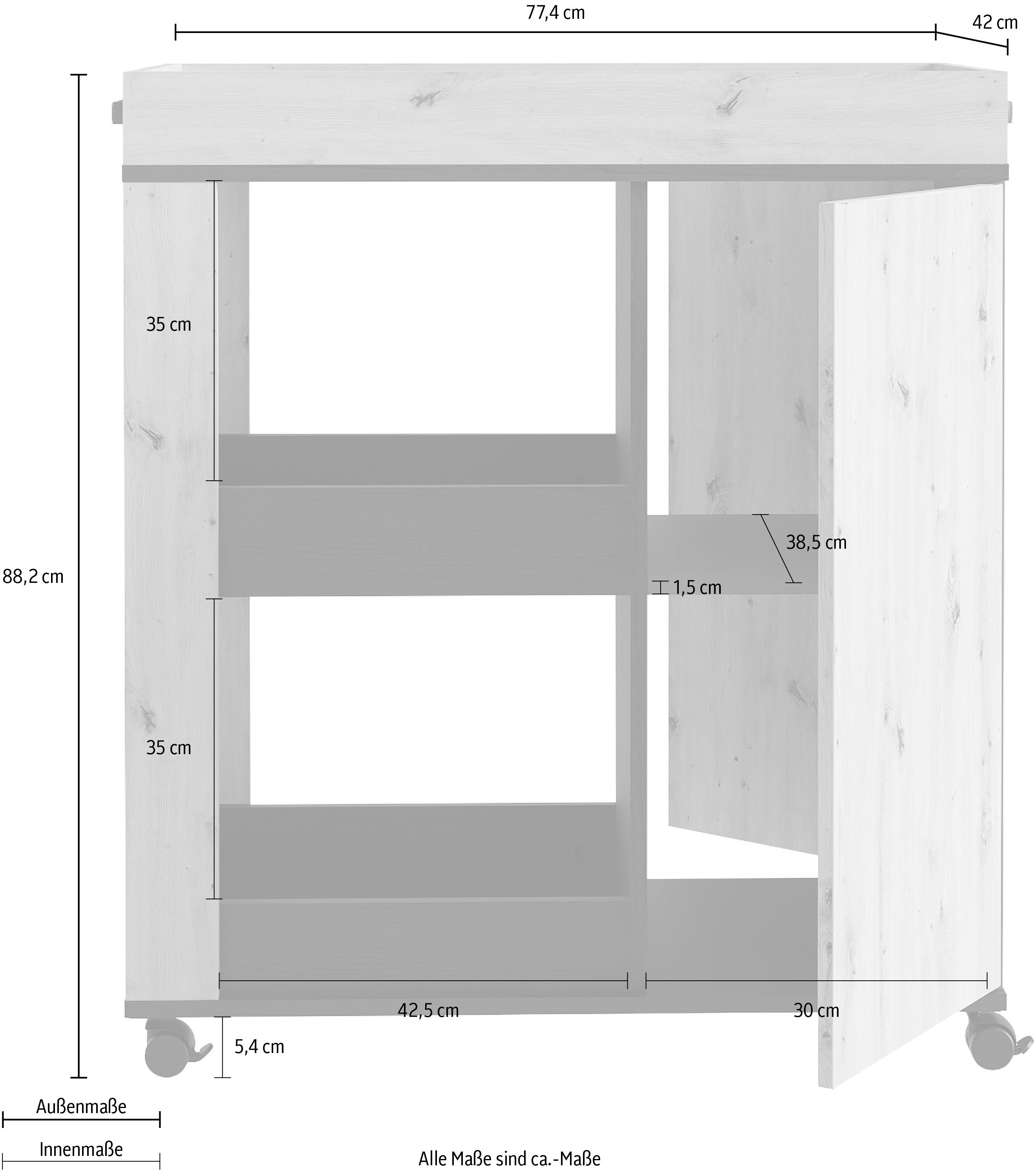 FORTE Barschrank Höhe ca. 88,5 cm