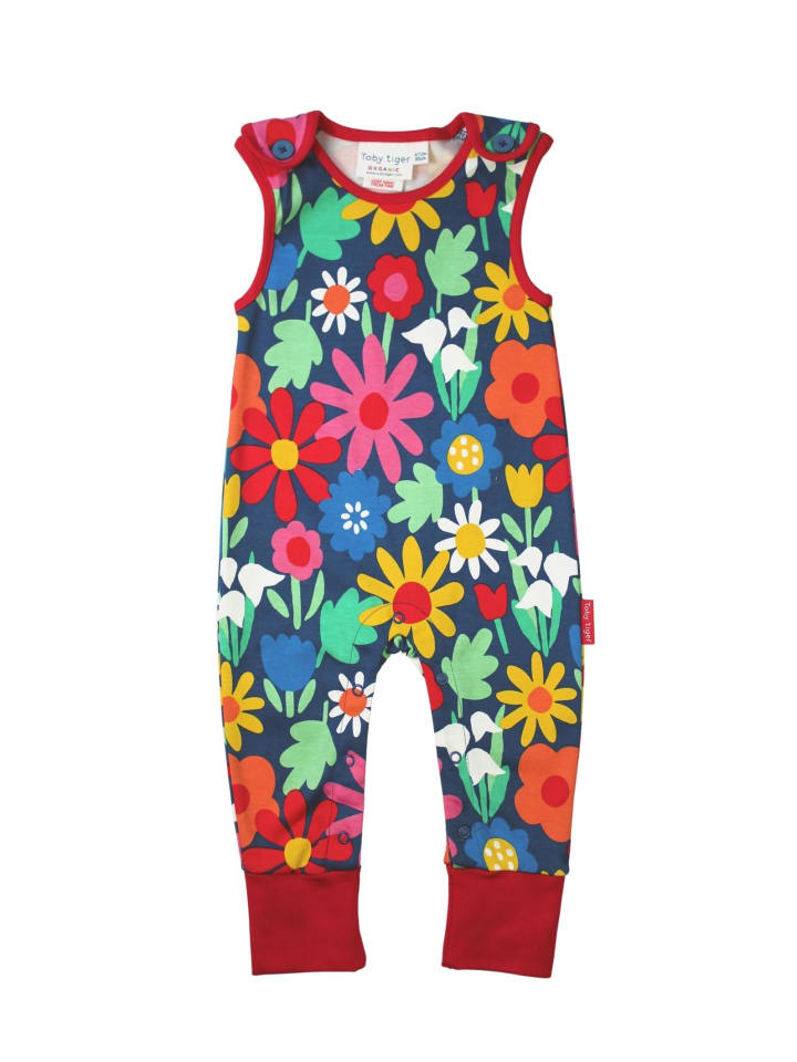 Toby Tiger Strampler mit Blumen Print in bunt günstig kaufen