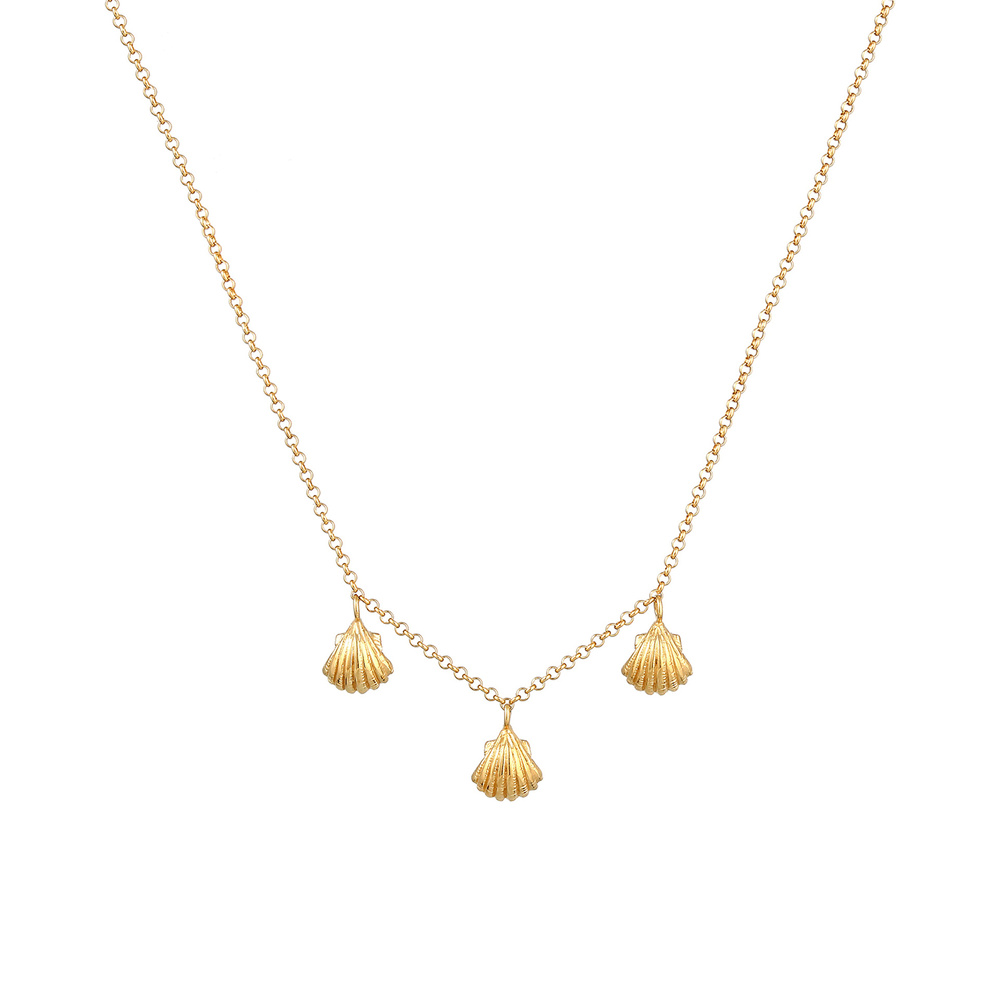 Elli Elli Collier Coquillage Pendentifs Plage Mer Été Collier Femme - (925/1000) Argen Bijoux