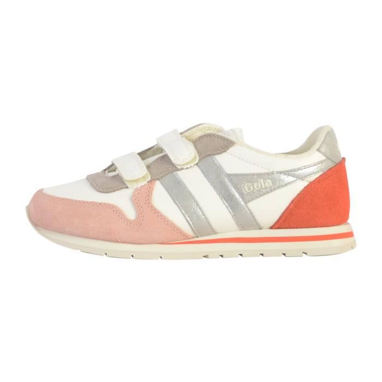 Basket Cuir Enfant Gola Daytona Quad Strap blanc