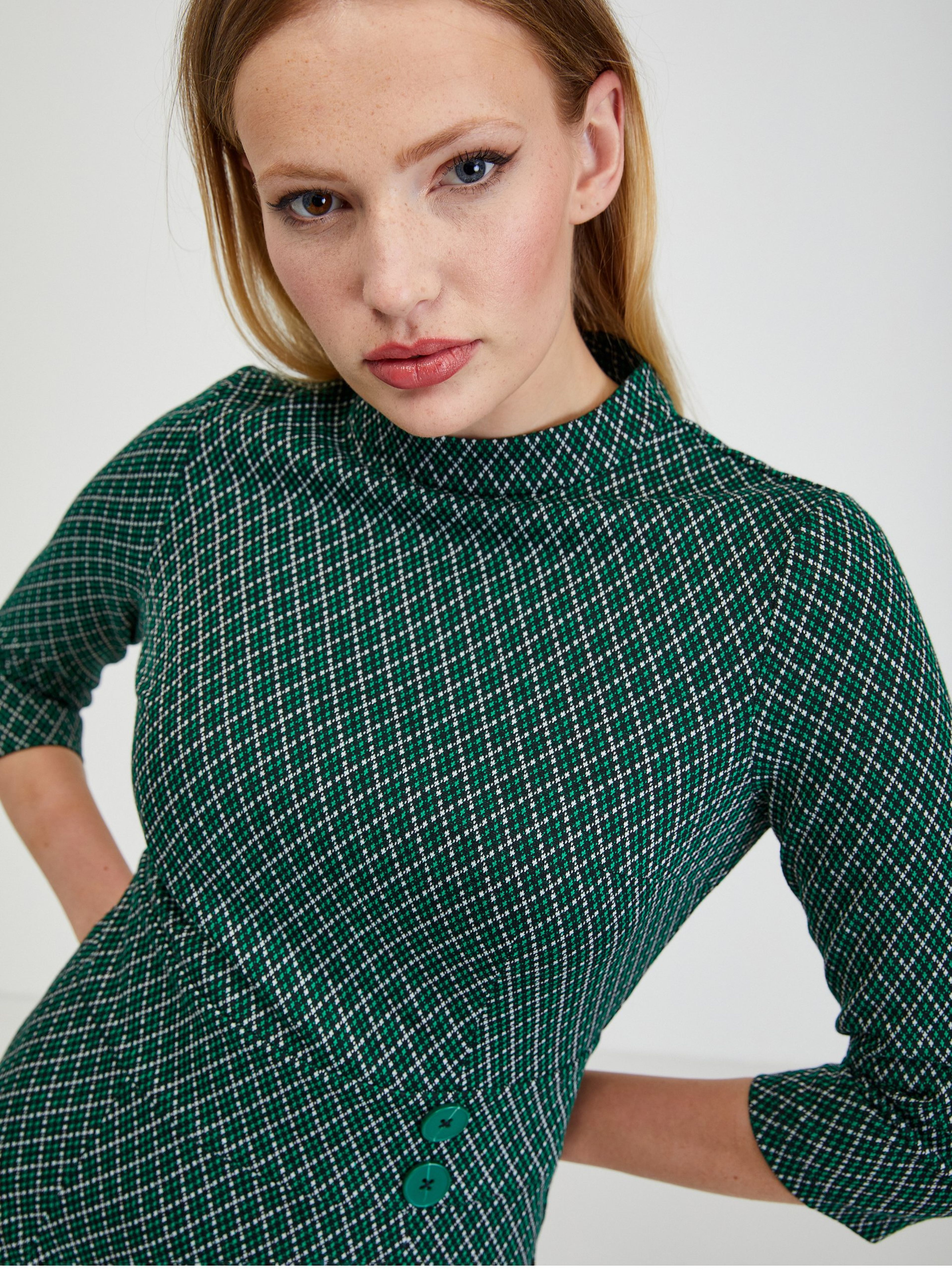 Grünes gemustertes Damenkleid ORSAY