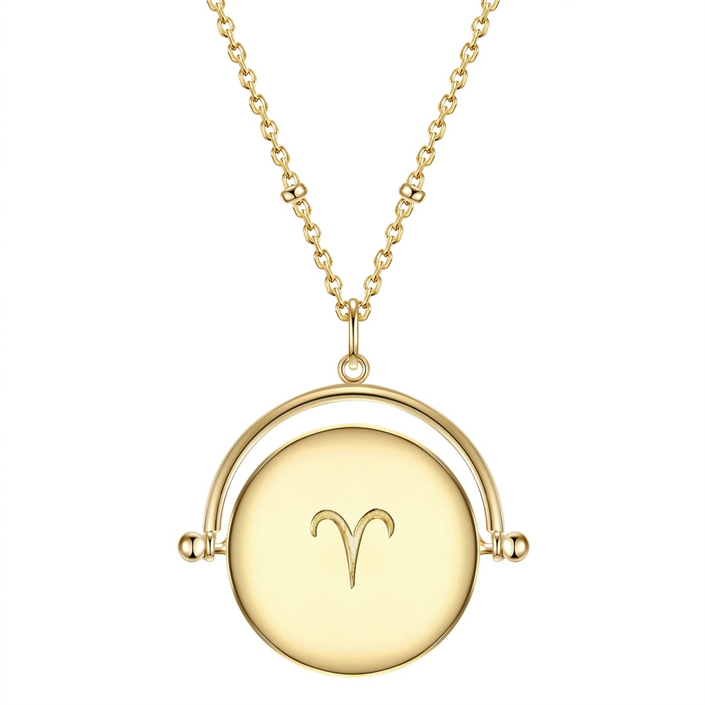 Glanzstücke München Collier en argent Zodiaque Bélier Argent sterling Oxyde de zirconium (CZ) en Or j collier