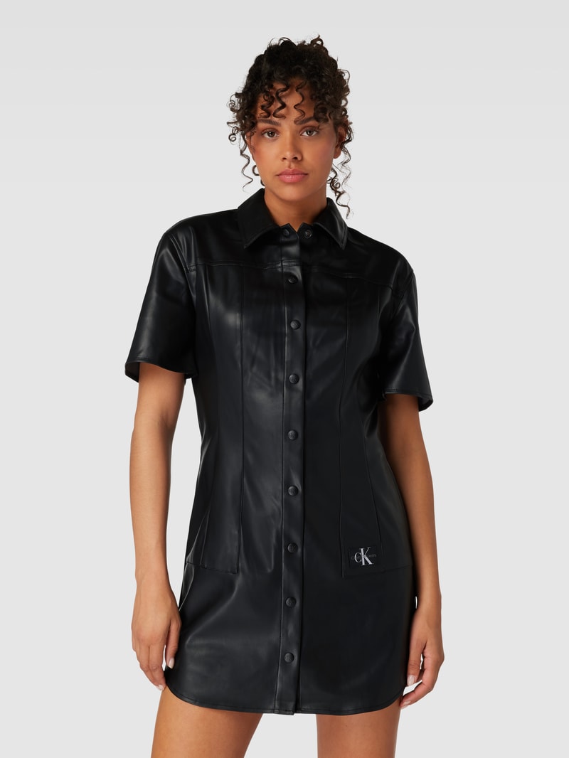 Minikleid in Leder-Optik in black