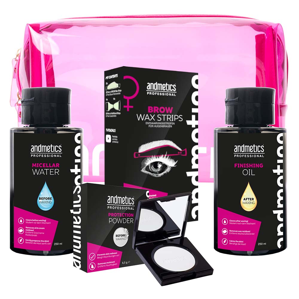 andmetics Waxing Starter Set mit Beauty Bag