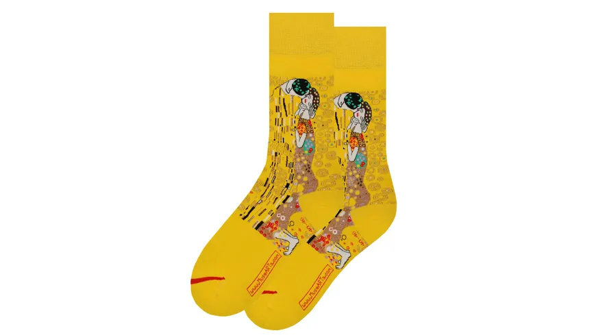 MuseARTa Unisex Socken Gustav Klimt - Der Kuss YELLOW
