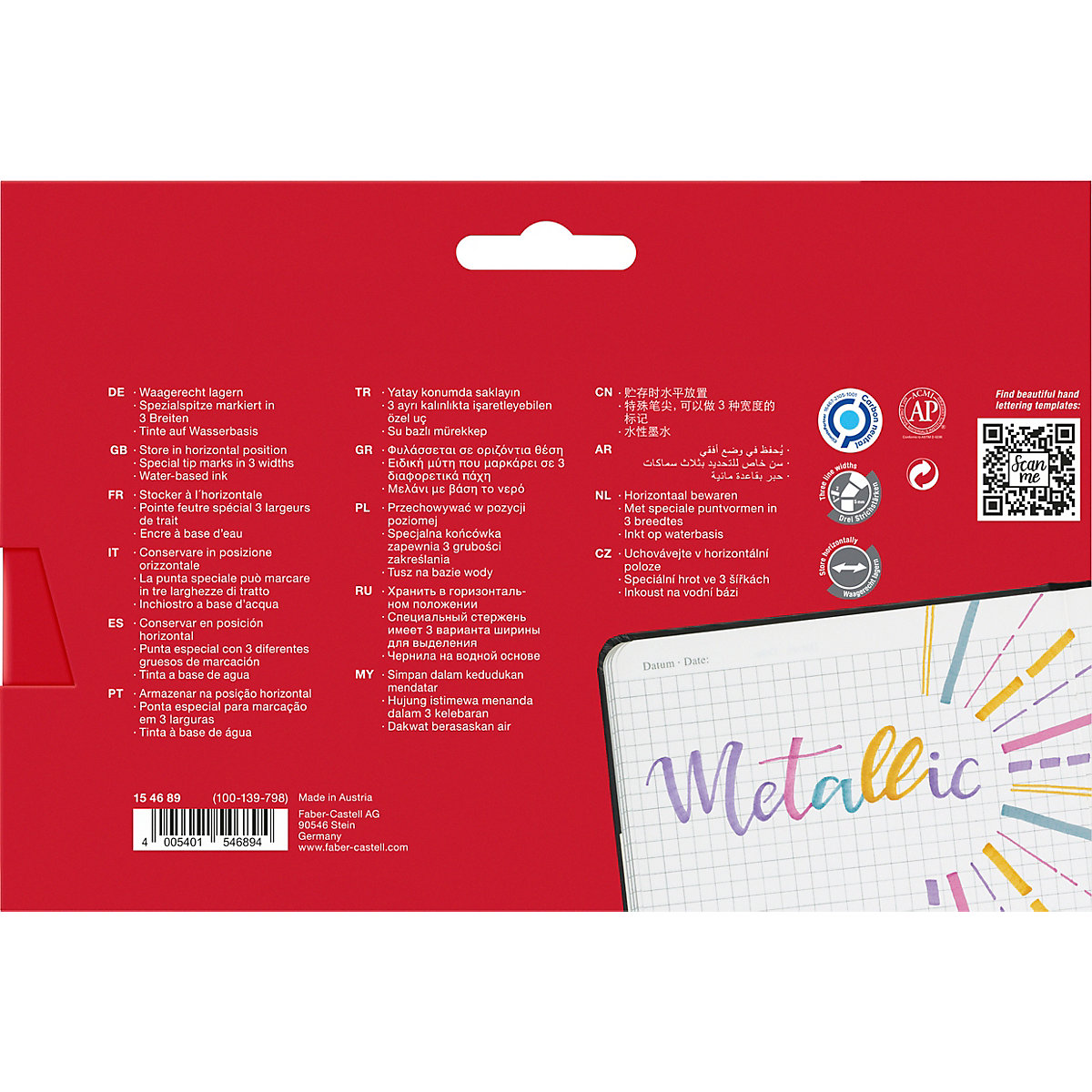 Textmarker Metallic, 8 Farben