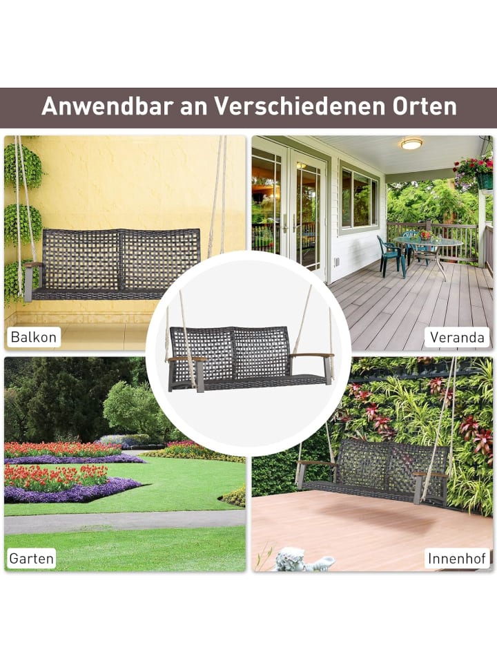COSTWAY Schaukelbank 2-Sitzer in Grau günstig kaufen onesize