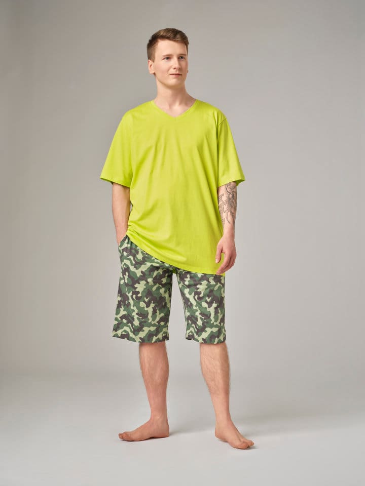 comazo Herren Schlafanzug kurz in Lime günstig kaufen 52
