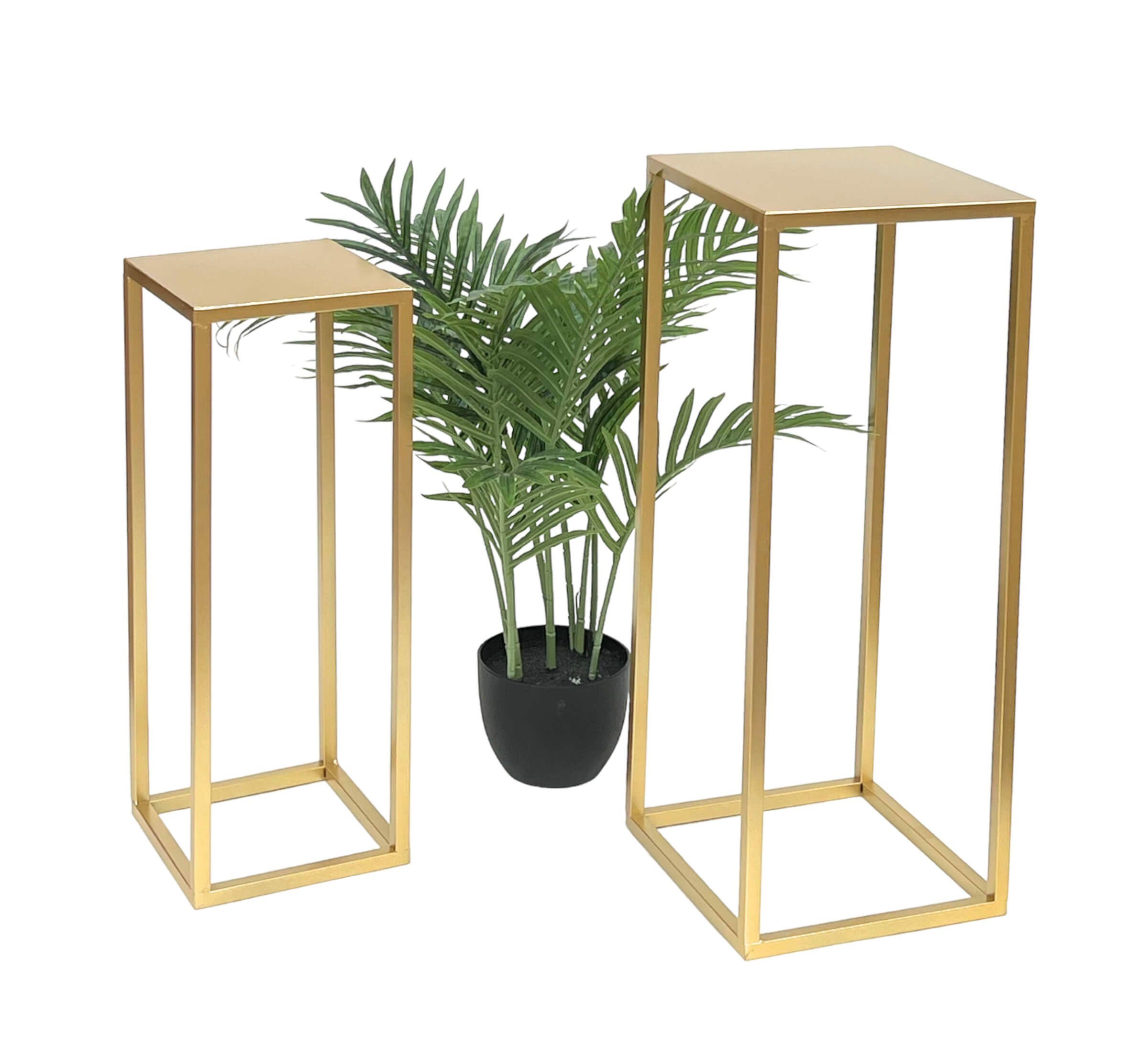 DanDiBo Blumenhocker Blumenhocker Metall Gold Eckig Blumenständer 96506 2er Set (2er Set)