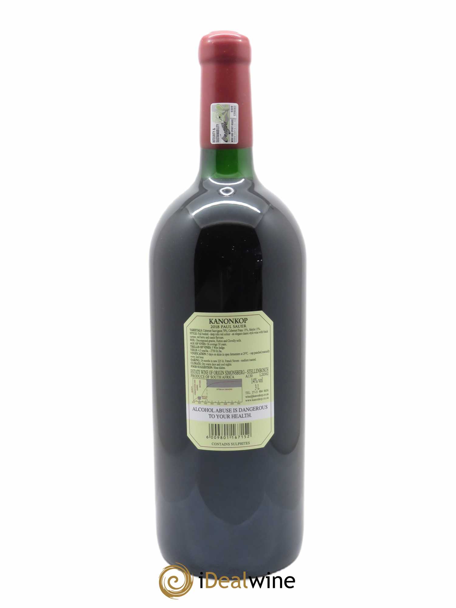 Stellenbosch Kanonkop Paul Sauer  2018 - Lot de 1 Double-magnum