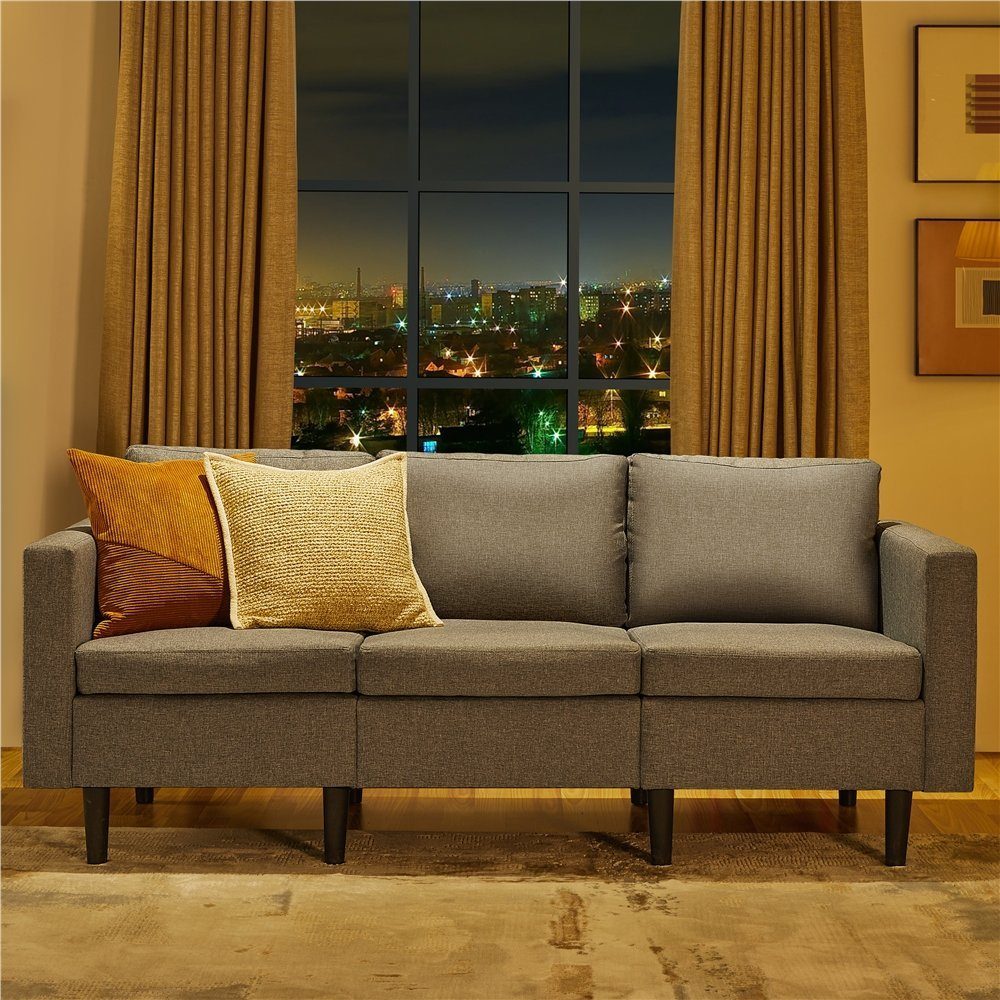 Yaheetech Schlafsofa, 3-Sitzer-Sofa Couch Polstersofa für 3 Personen, max.340 KG belastbar