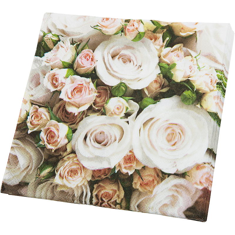Vie Eco Servietter 20-pk 33x33 cm, Rose hvit