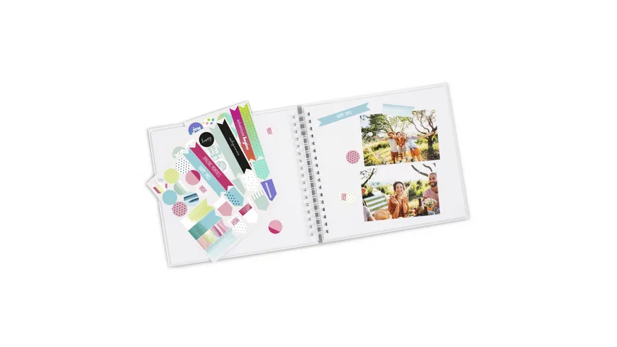 Hama Kreativ-Set, Spiralalbum selbst gestalten m. Zubehör, Foto-Geschenkidee DIY