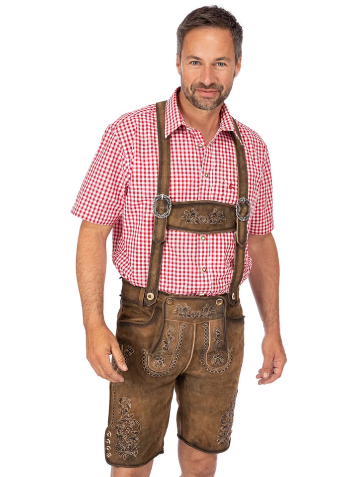 Gwandler Lederhose LUDWIG-gespeckt in braun günstig kaufen