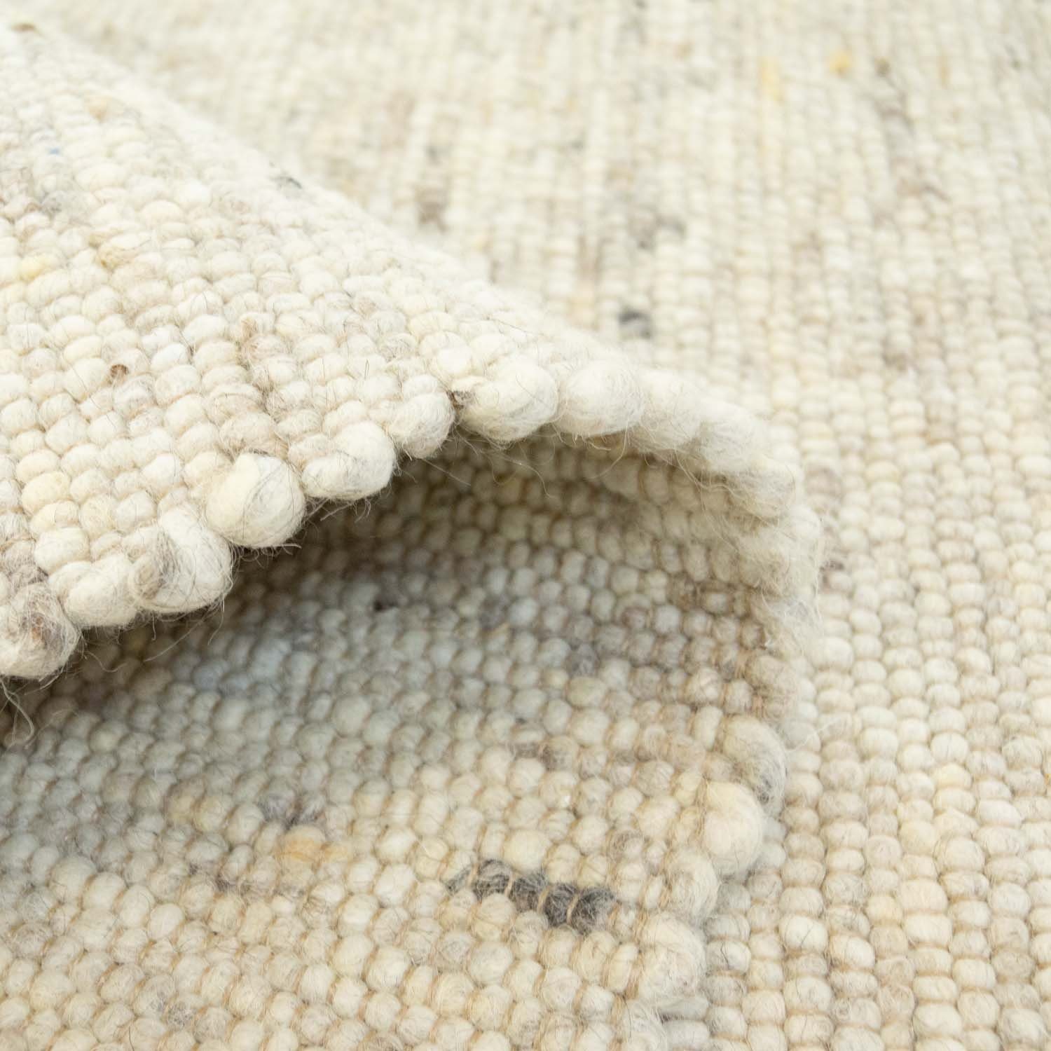 Wollteppich TaraCarpet Lambrecht, TaraCarpet, rechteckig, Höhe: 13 mm, Hand-Web-Teppich beige gewalkt Wohnzimmer Esszimmer 060x090 cm