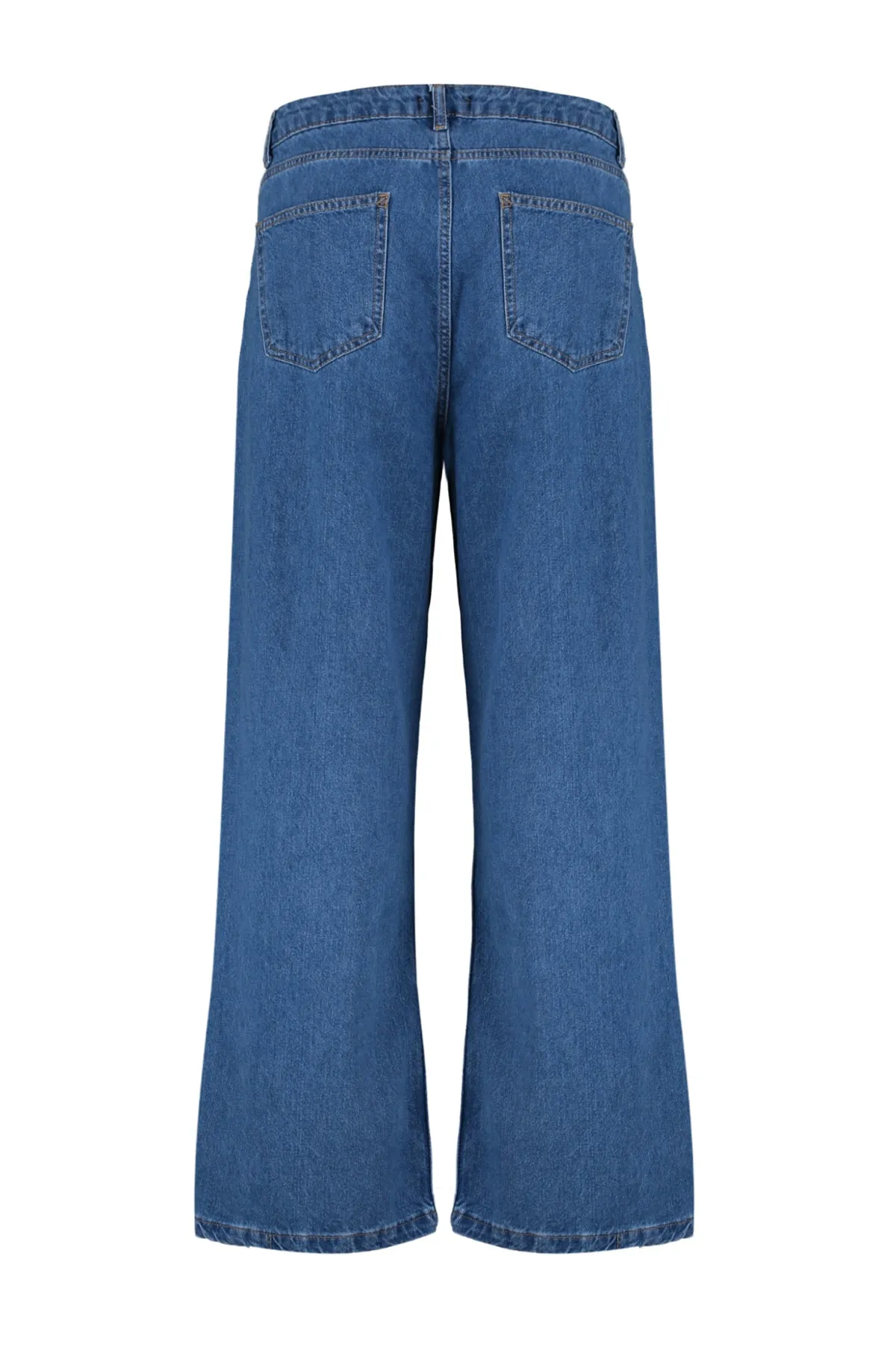 Trendyol Curve  Blaue, weit geschnittene Jeans mit hoher Taille TBBAW23CJ00020