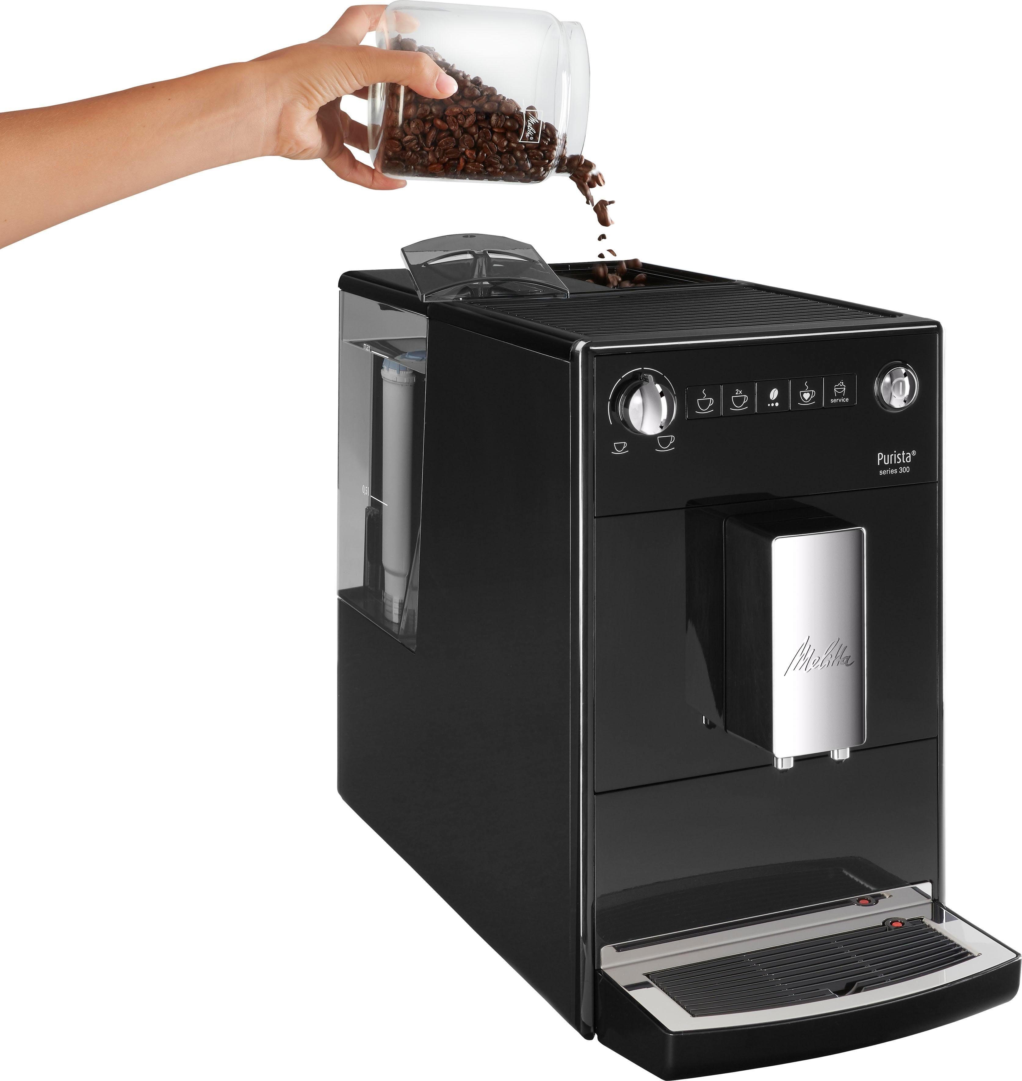 Melitta Kaffeevollautomat Purista® F230-102, schwarz, Lieblingskaffee-Funktion, kompakt & extra leise