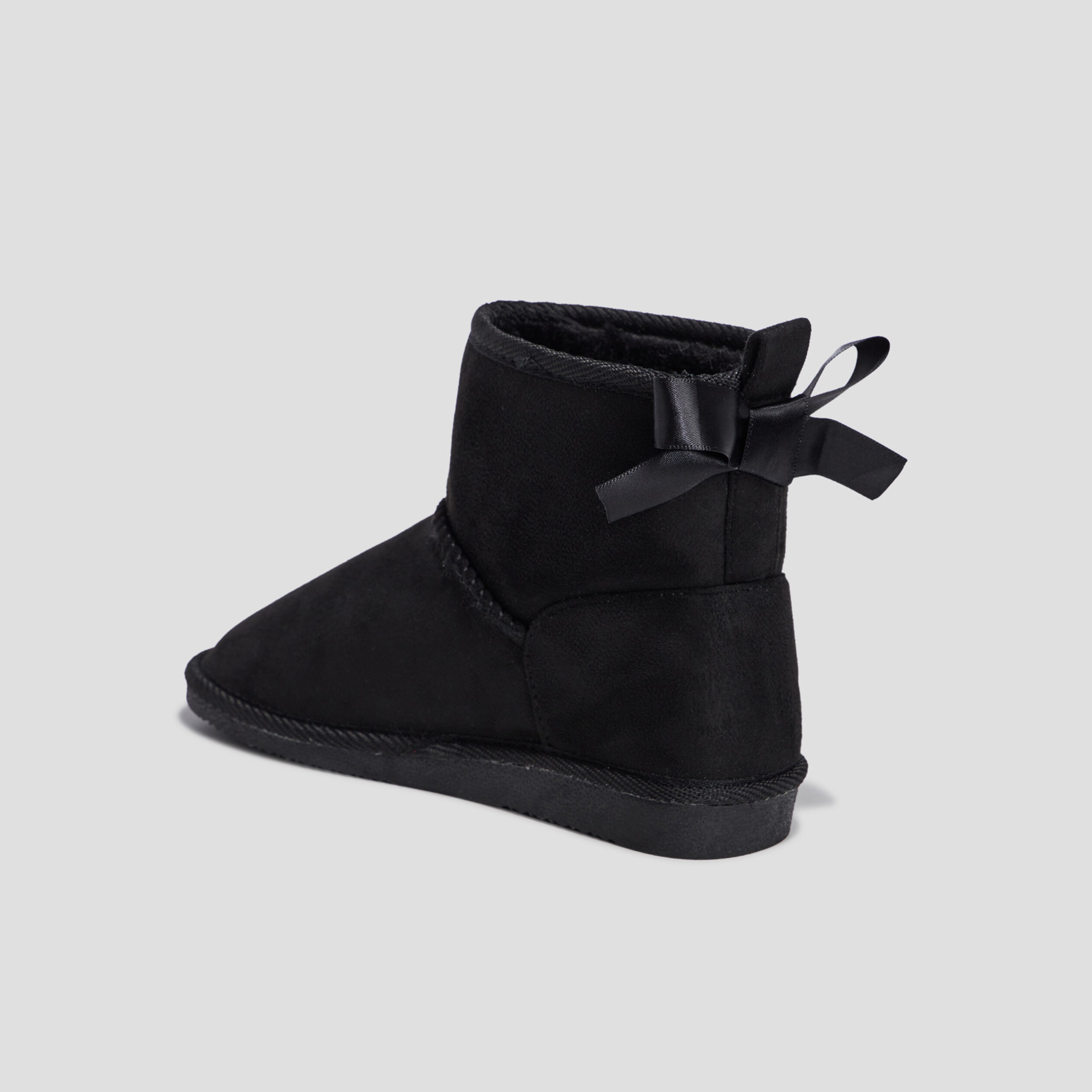 Bottines fourrées avec noeud noir fille | La Halle