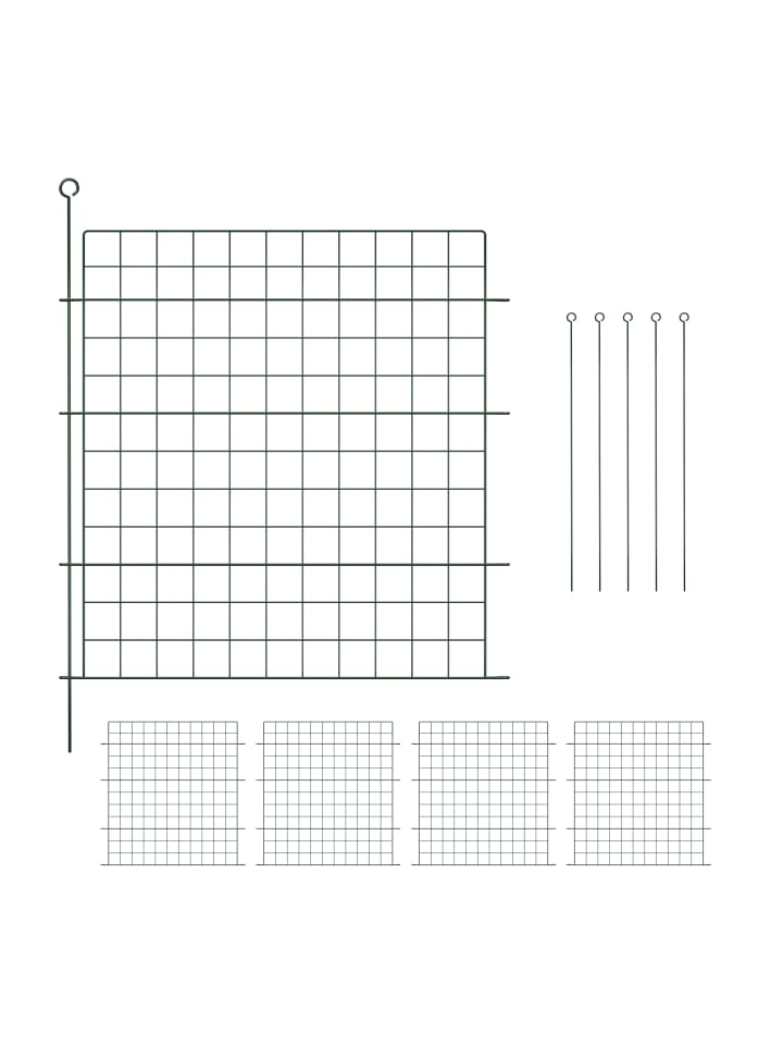 relaxdays 5 x Teichzaun in Grün - (B)75 x (H)78 cm günstig kaufen onesize