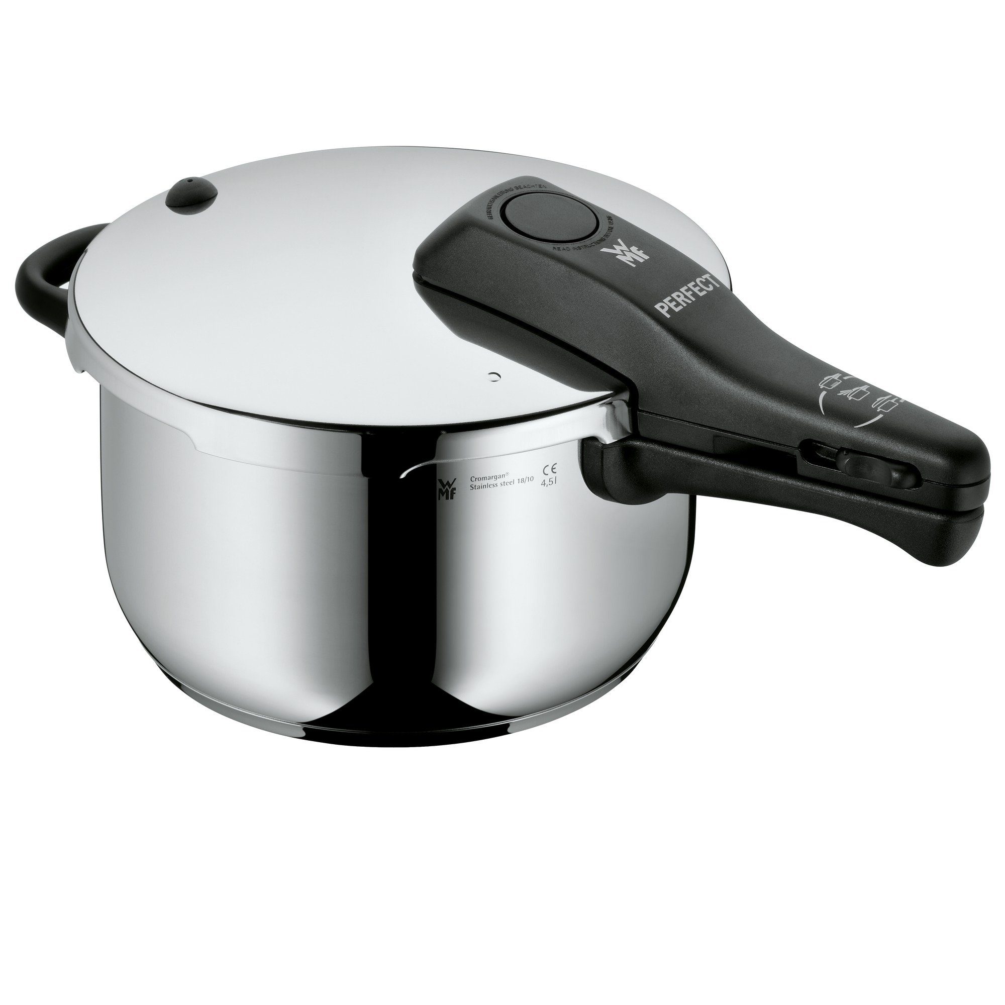WMF Schnellkochtopf Perfect RDS, Cromargan® Edelstahl Rostfrei 18/10, Dampfkochtopf mit abnehmbarem Deckelgriff, Induktion