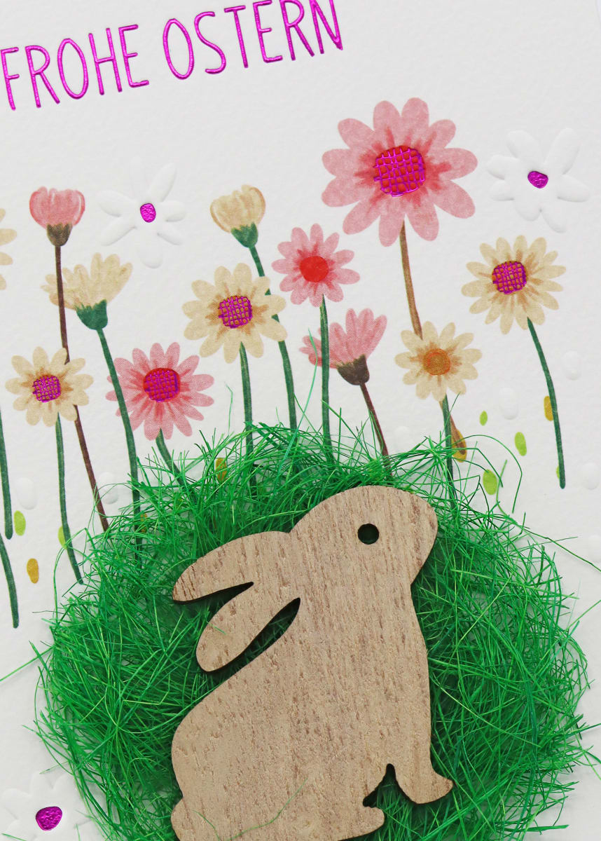 Grußkarte Ostern Holzhase, 1 St