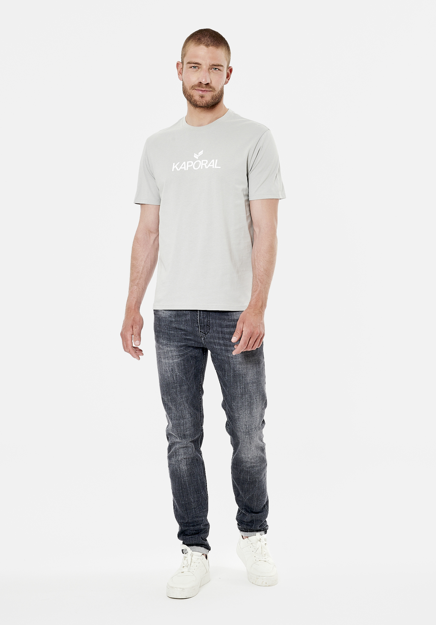 LERES  T-shirt gris homme 100% coton