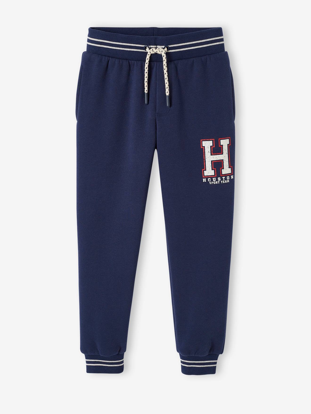 Pantalon jogging sport en molleton garçon. bleu électrique