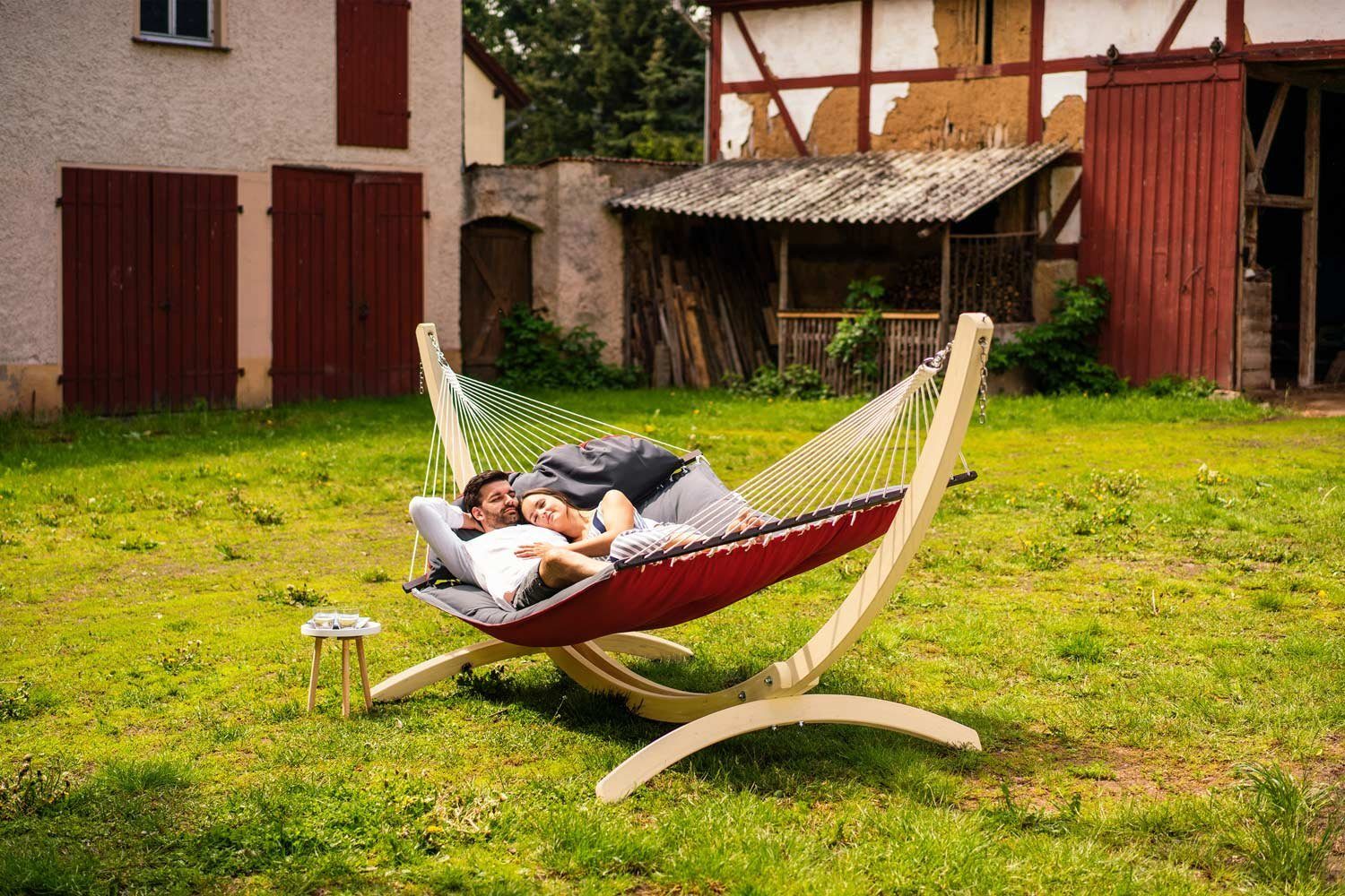 Amazonas Stabhängematte Luxushängematte Fat Hammock red