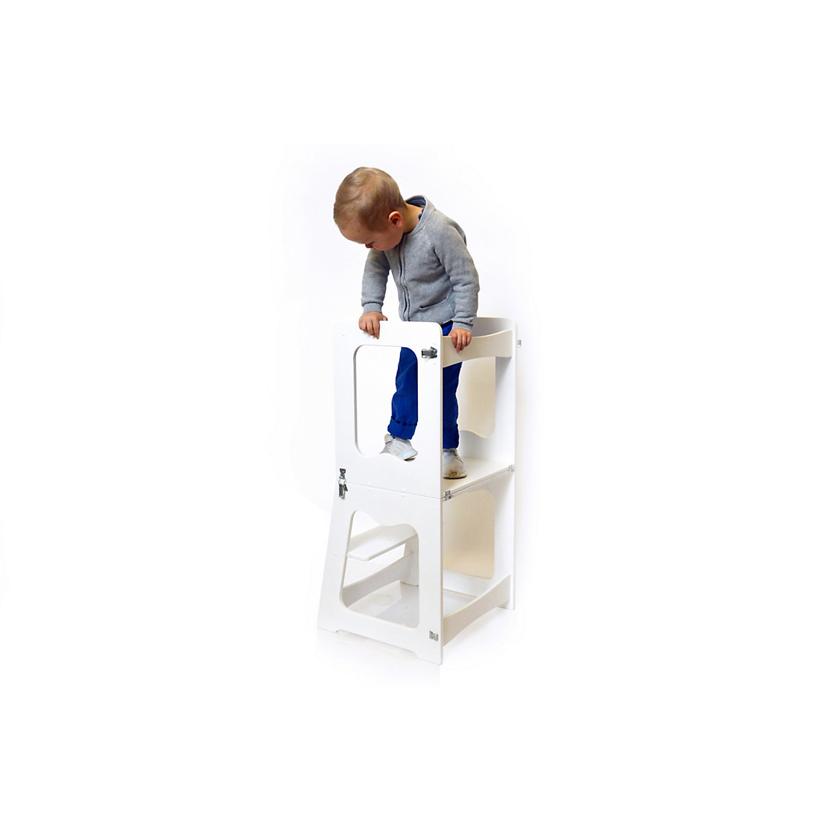 2in1 klappbarer Lernturm, Küchenhelferturm, Tischgruppe, Hocker, Lerntower, Lernstuhl, Möbel nach Montessori Art