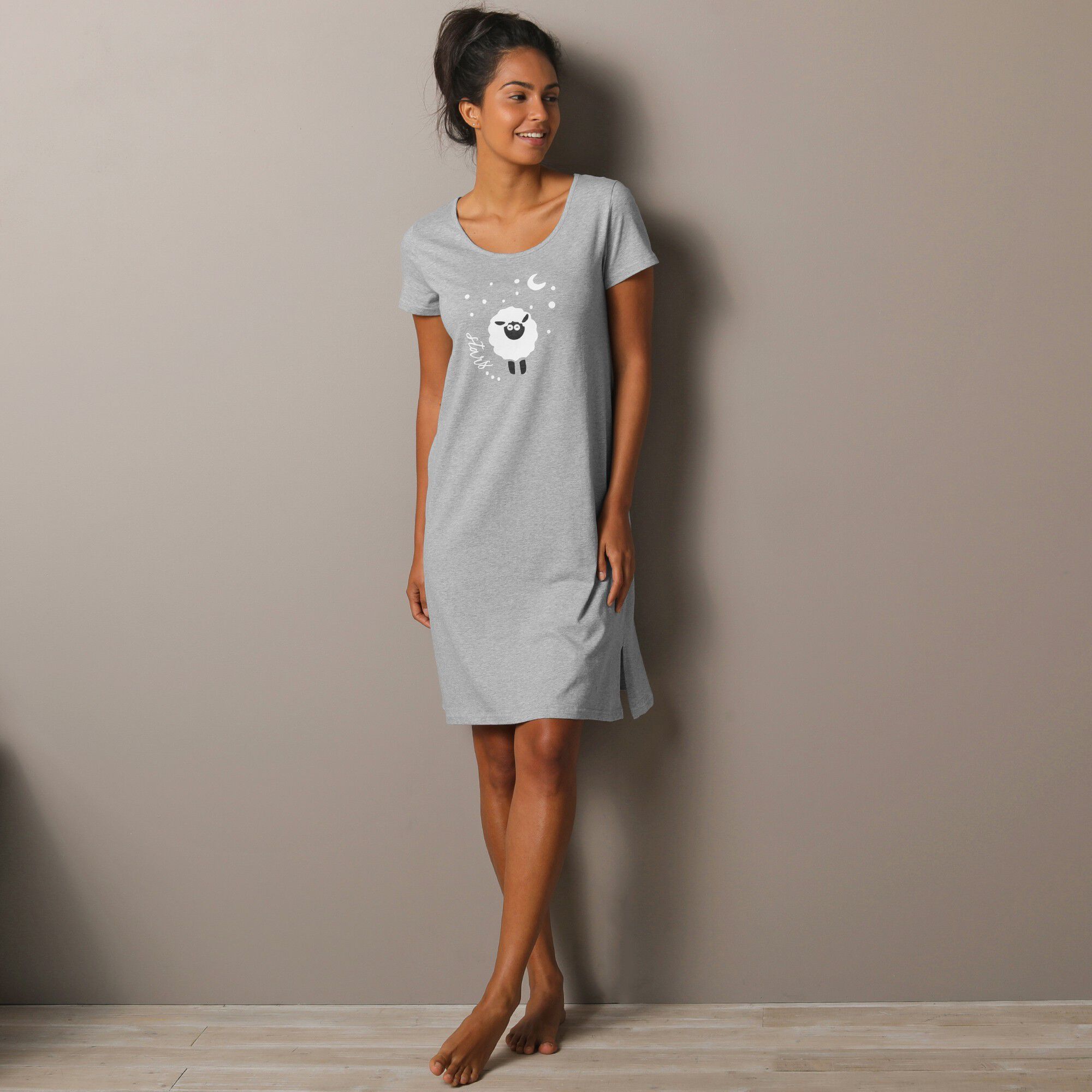 Chemise de nuit courte manches courtes imprimé 