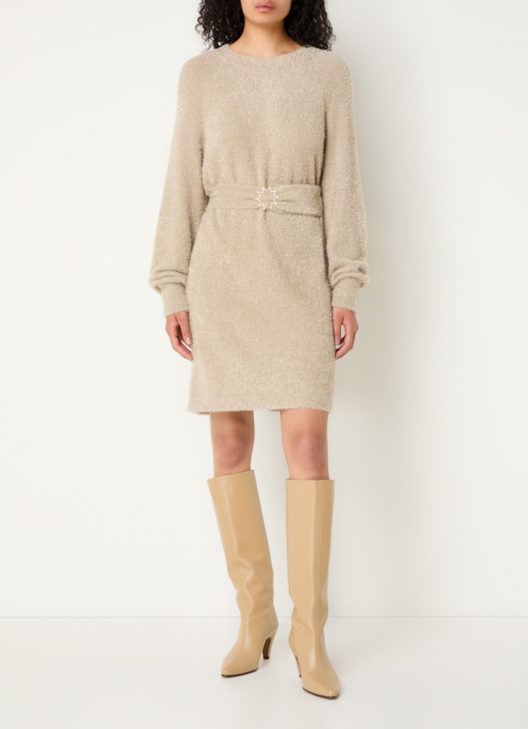 Vestido corto Kim de Fabienne Chapot con lúrex y cinturón.