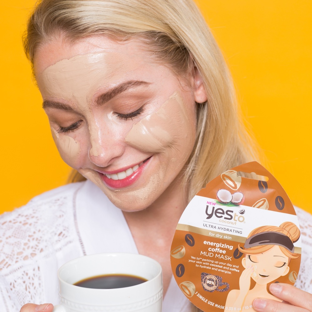 Yes To Masque de boue à usage unique tonifiantà la noix de coco et au café Masque visage
