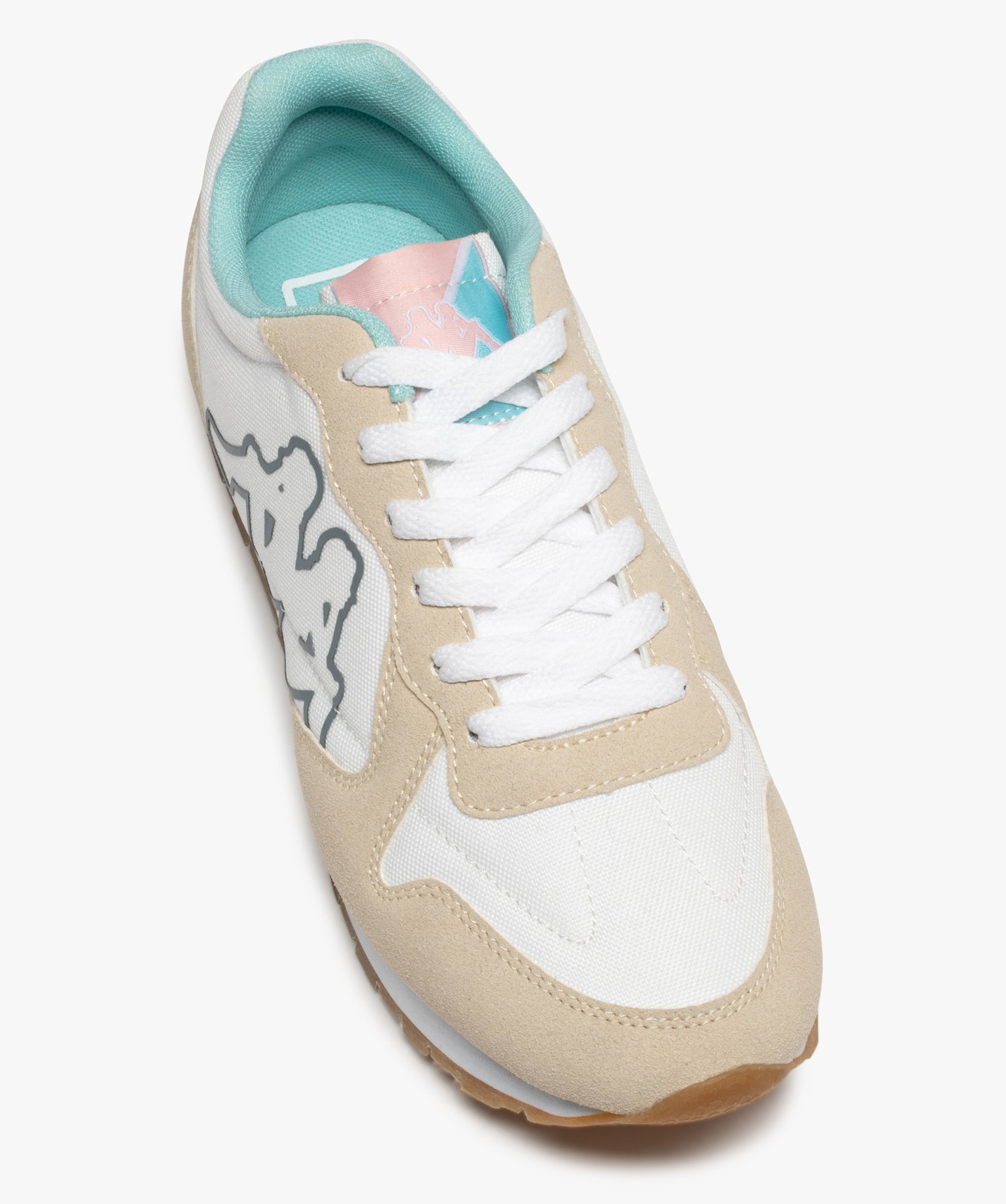 Baskets femme multi-matières – Kappa Electraw blanc | GEMO