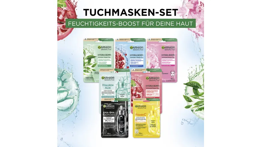 Garnier SkinActive Tuchmasken-Set Feuchtigkeits-Boost für deine Haut