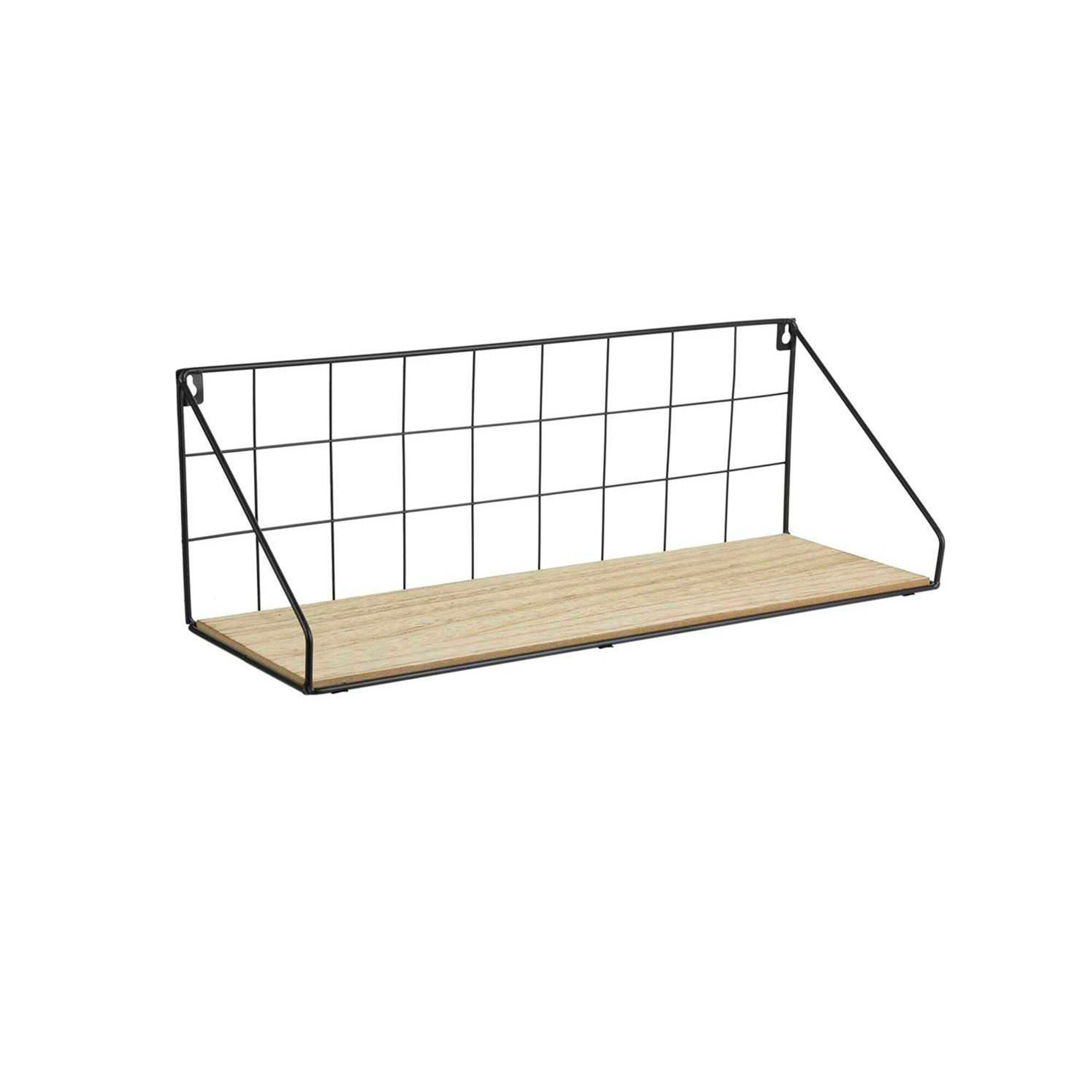 Etagère filaire métal et bois – 1 tablette