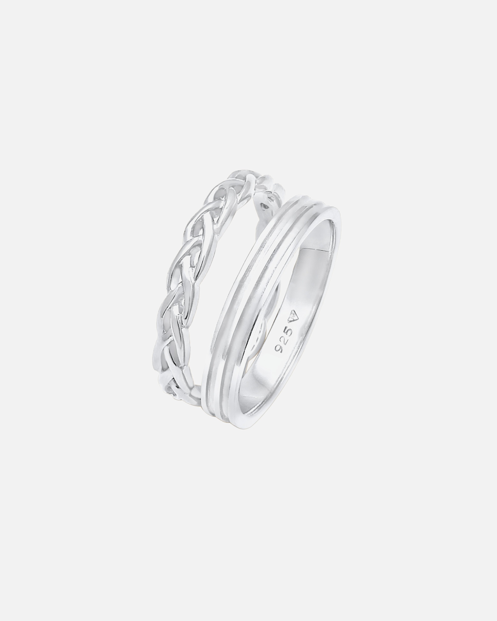Elli Bandring Basic fonott csomó 2 darabos szett 925 ezüst