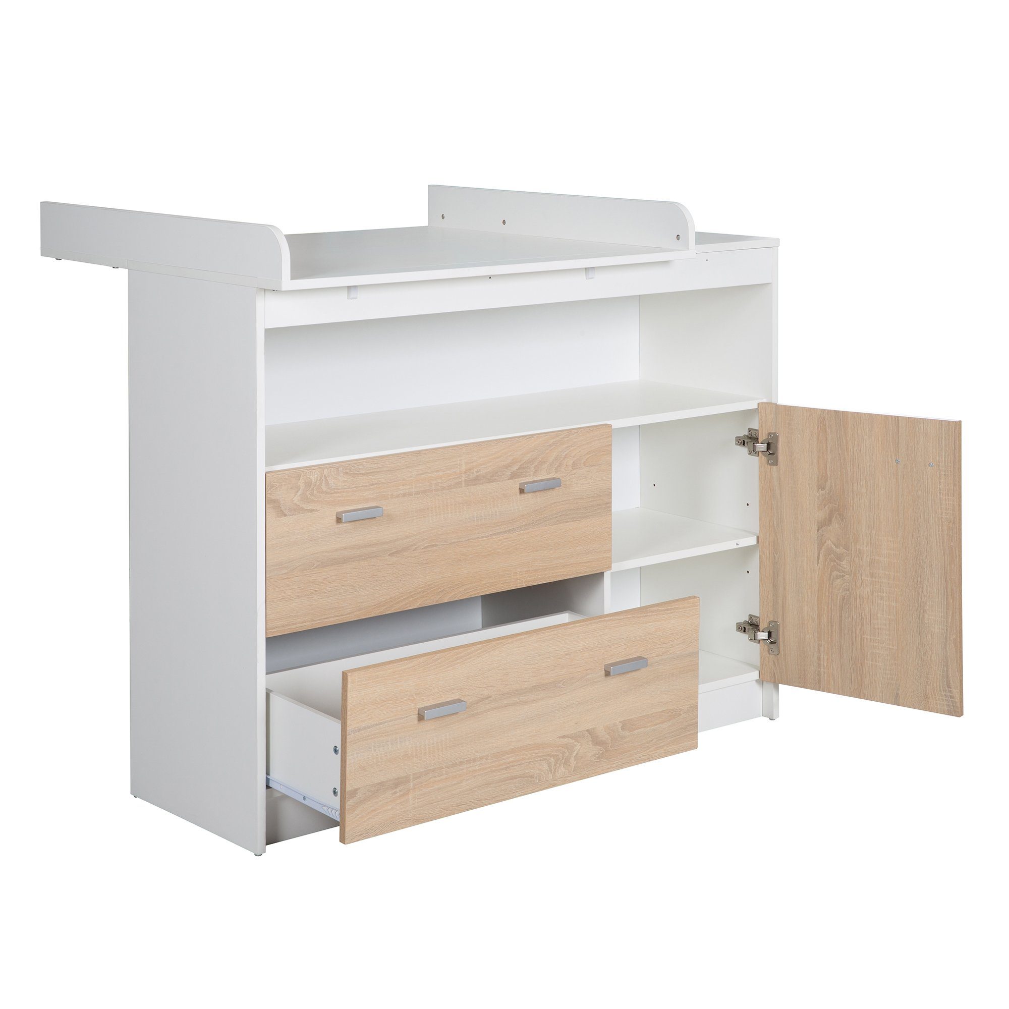 roba® Babyzimmer-Komplettset Gabriella, Babybett & breite Wickelkommode, umbaubar zum Juniorbett