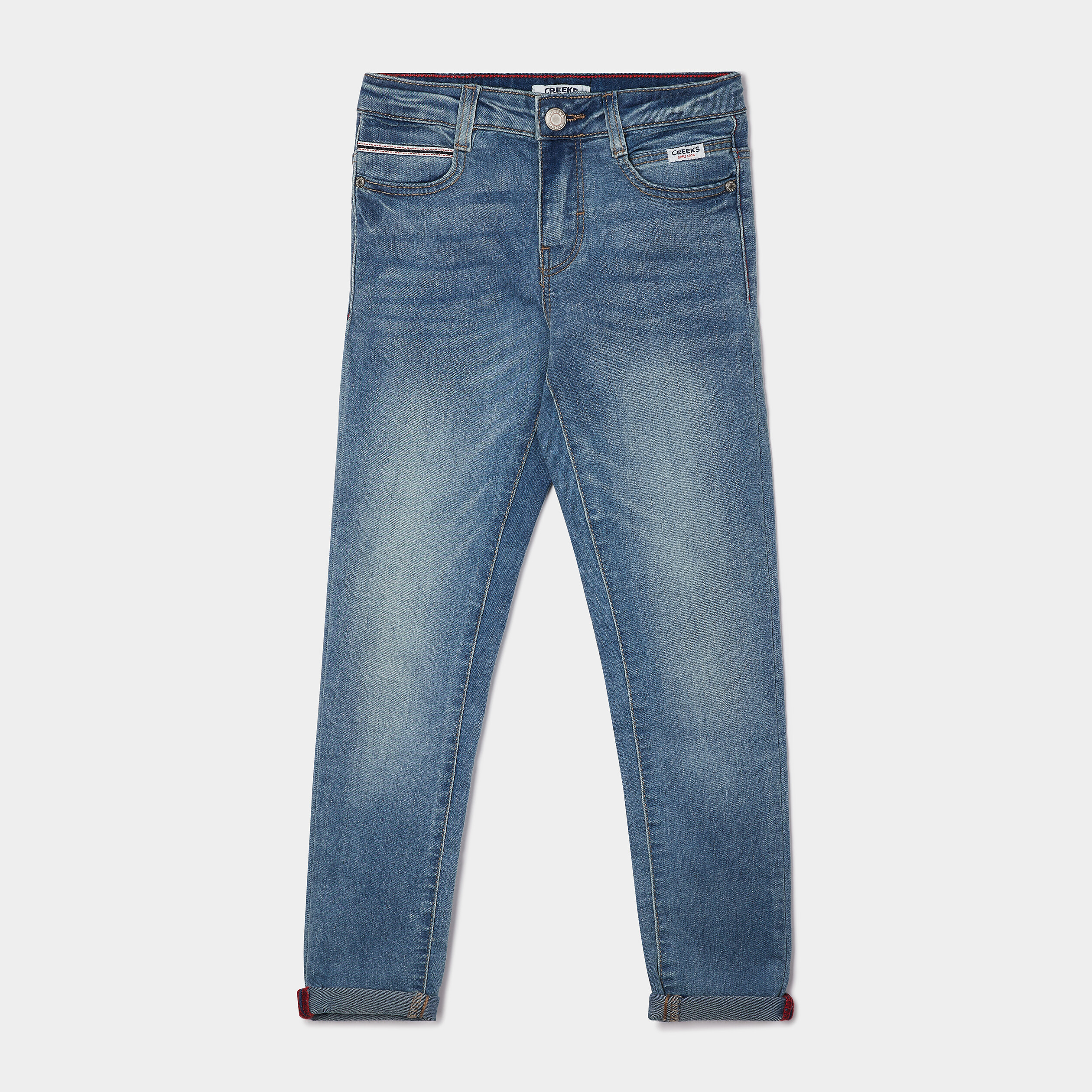 Jeans skinny taille ajustable Creeks denim double stone garçon | La Halle