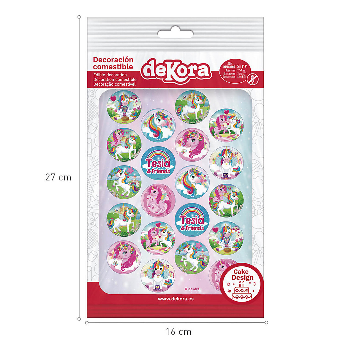 Essbare Mini-Tortenaufleger Einhorn Tesia, 20 Stk., 3.4cm
